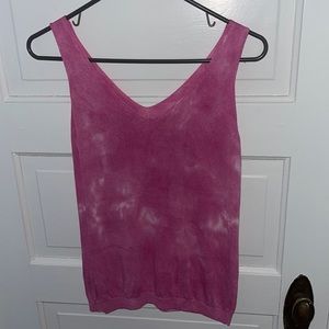 Never worn pink tie die knit tank top